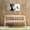 Boot - Rivier - Bamboe - Wit Tuinposter op houten frame 2 cm dik klein -sfeer4