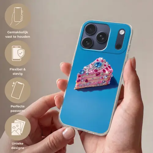 Taart - Edelstenen - Glitters - Roze Telefoonhoesje iPhone 17 Pro klein -sfeer3_NL
