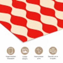 Golvend patroon - Retro - Rood - Beige poster papier klein 62 -closeup_NL