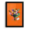 Kaartje - Boeket - Bloemen fotolijst zwart zonder passe partout klein -3d