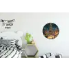 Kerstfeest - Dorp - Donker Wandcirkel aluminium klein -kinderkamer