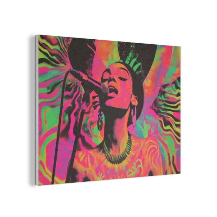 Vrouw - Microfoon - Neon PET vilt klein -3d