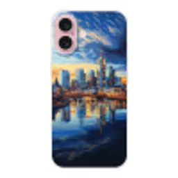 Zonsondergang Frankfurt - Stad - Skyline - Water Apple iPhone 16 klein -3d