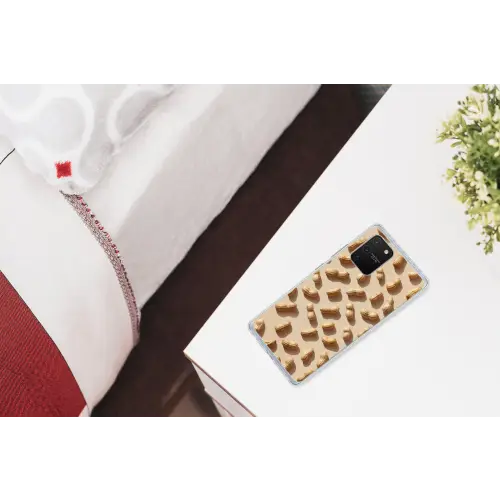 Pinda's - Patroon - Beige Telefoonhoesje Samsung Galaxy S10 Lite klein -kamerS10Lite