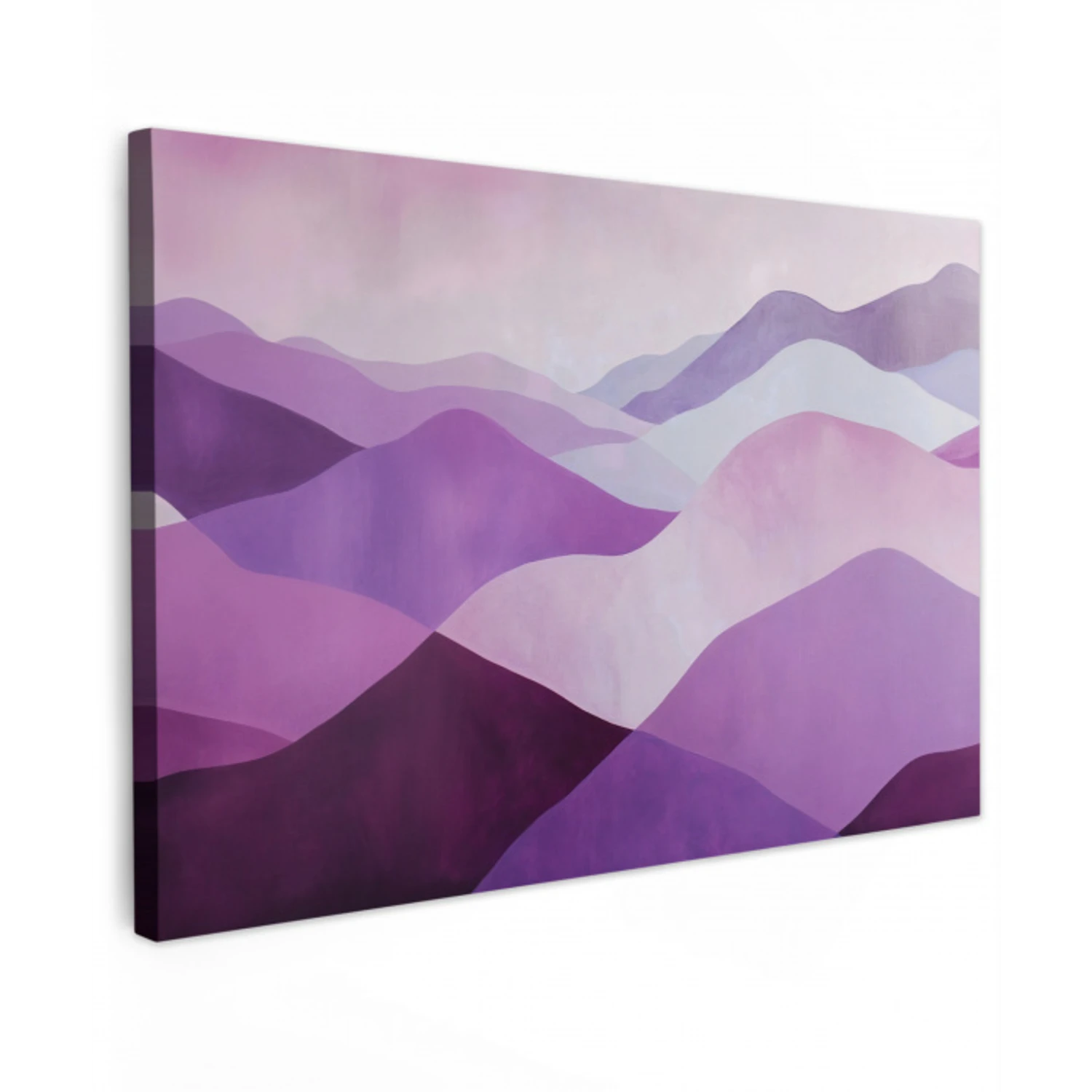 Abstract - Heuvels - Landschap - Paars Tuinposter op houten frame 2 cm dik klein -3d