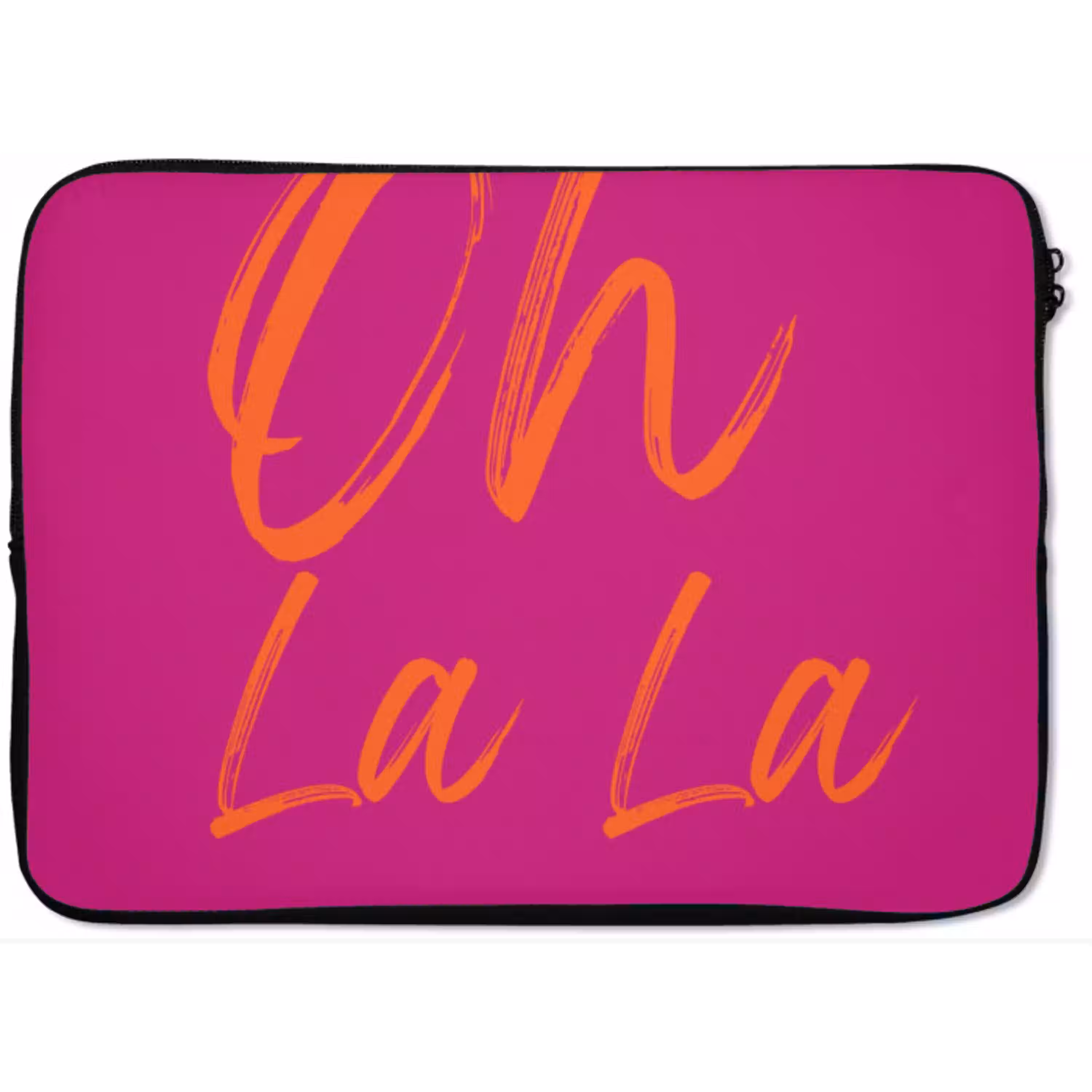 Oh la la - Oranje - Roze laptophoes neopreen klein -zkaufland3dotto