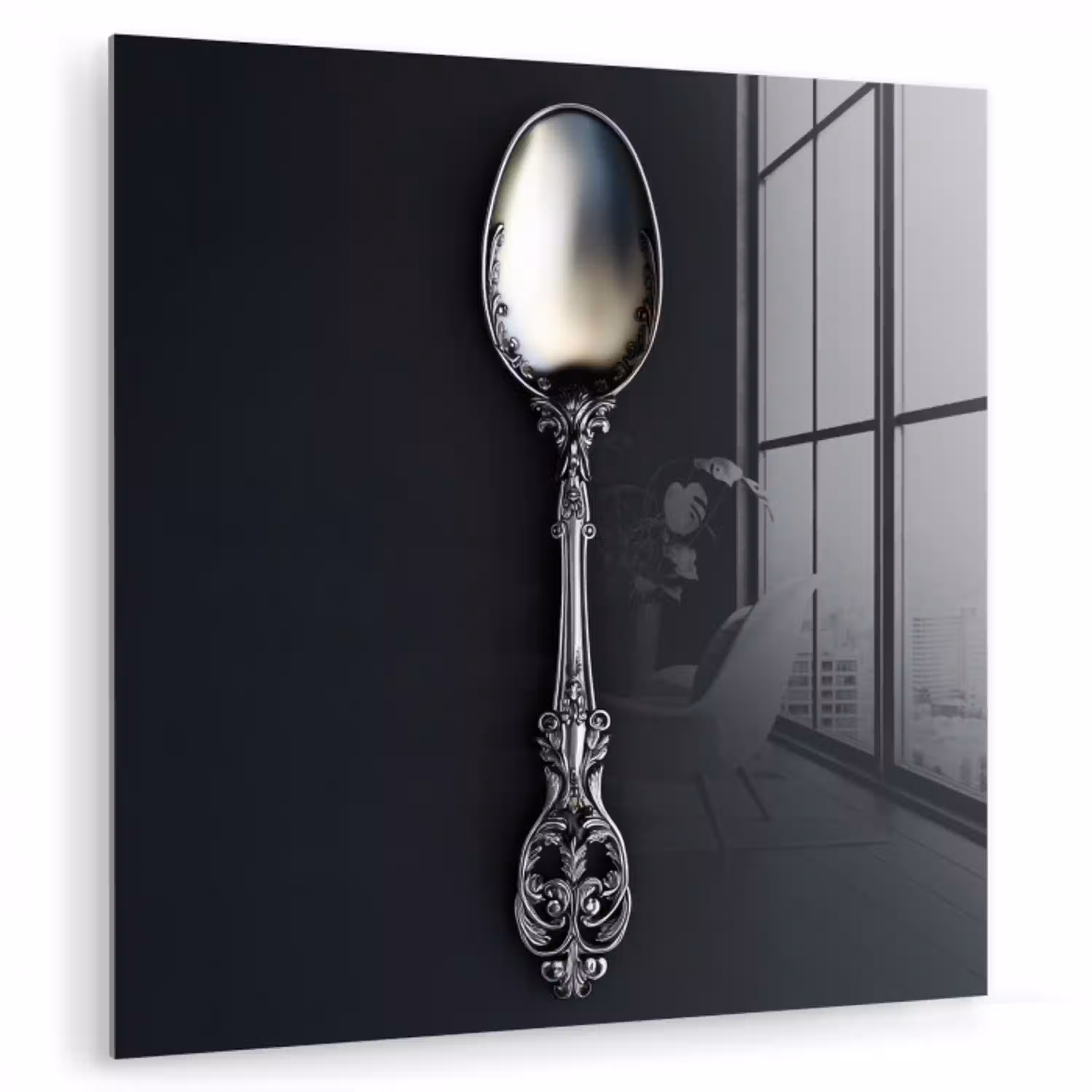 Lepel - Zilver - Metaal plexiglas 5mm klein -zzzproduct_nieuw