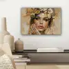 Vrouw - Bloemen  - Goud - Portret canvas 2cm klein -sfeer6