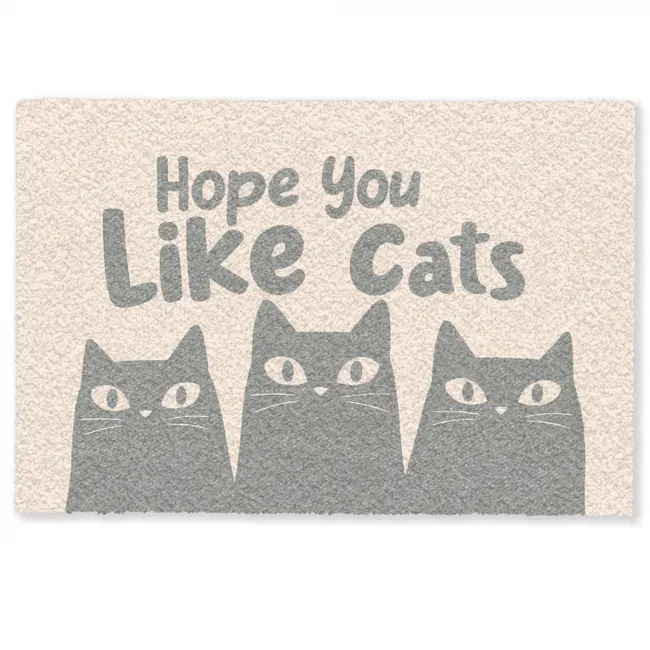 Deurmat - Katten - Quote - Grijs - Beige