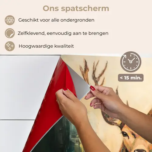 Hert - Geverfd - Gewei - Bruin keuken achterwand spatscherm klein -spatscherm_NL