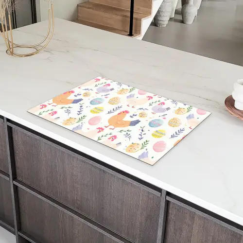 Patroon - Kip - Paaseieren Inductie beschermer vinyl 3mm klein -sfeer8