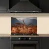 Giraffen - Hoog gras - Acaciabomen keuken achterwand spatscherm klein -sfeer1