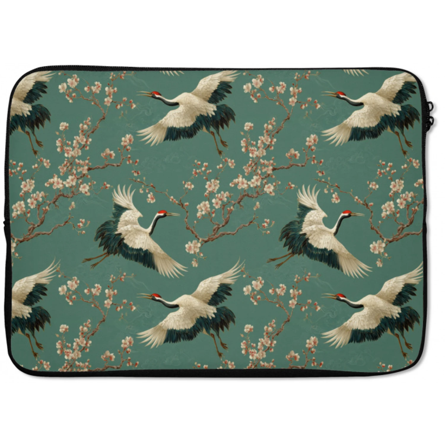 Kersenbloesem - Kraamvogels - Groen laptophoes neopreen klein 279 -zkaufland3dotto