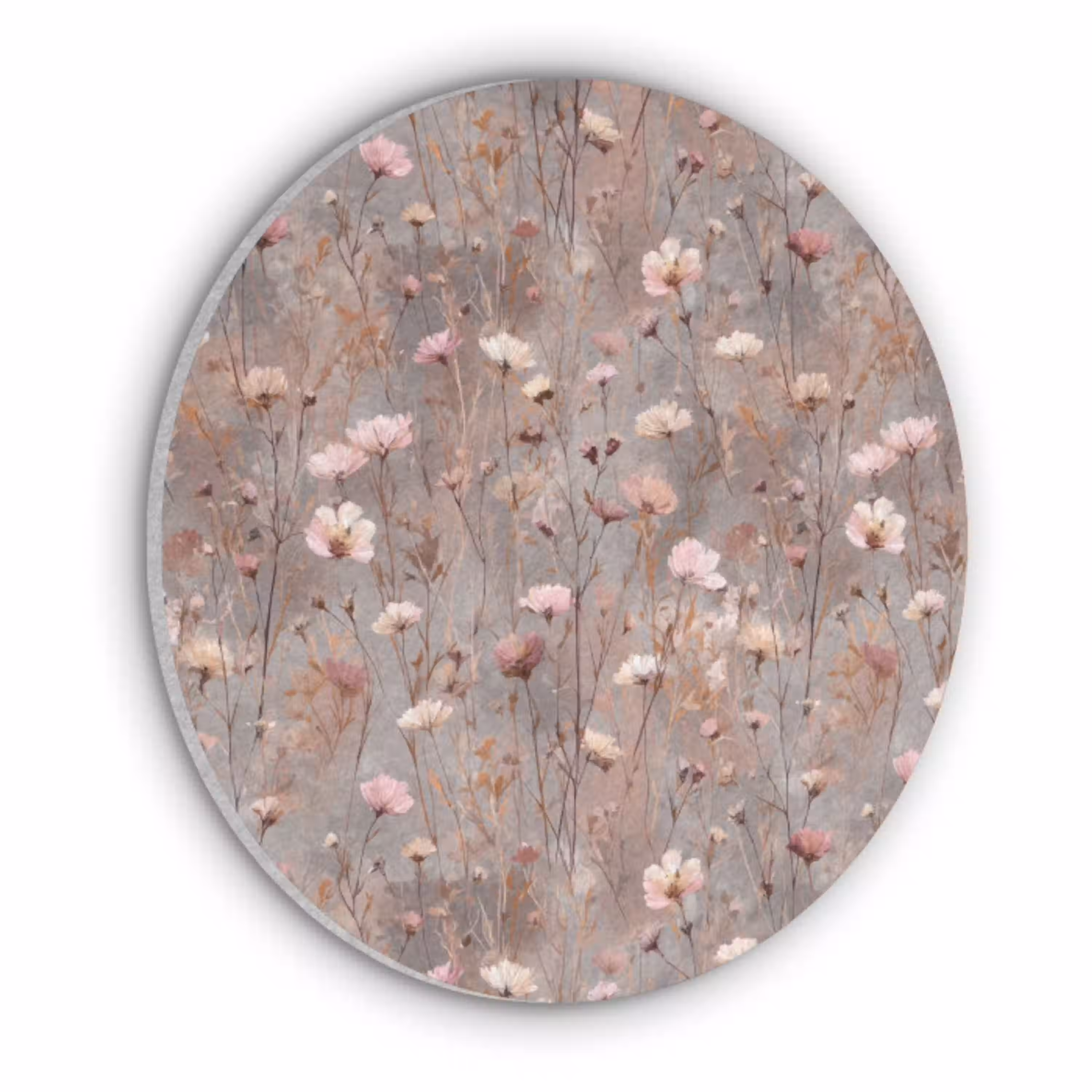 Bloemen - Wild - Pastel Akoestische PET Vilt - Rond klein 838 -3d