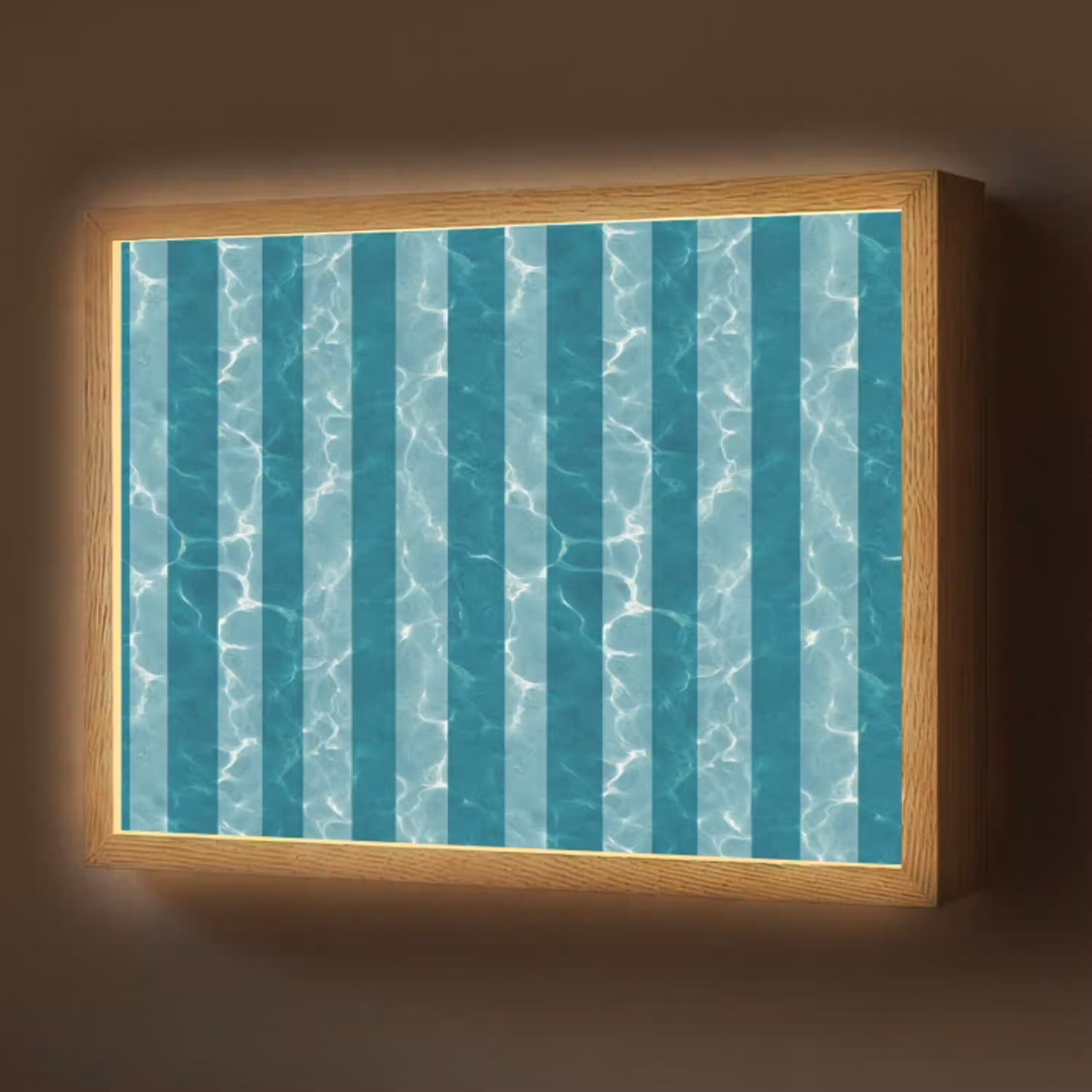 Zwembad - Strepen - Groen Light Box met batterij (Wandlamp) middel 907 -z3d_website