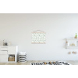 Bloemen - Getekend - Groen textielposter latten blank klein 122 -kinderkamer