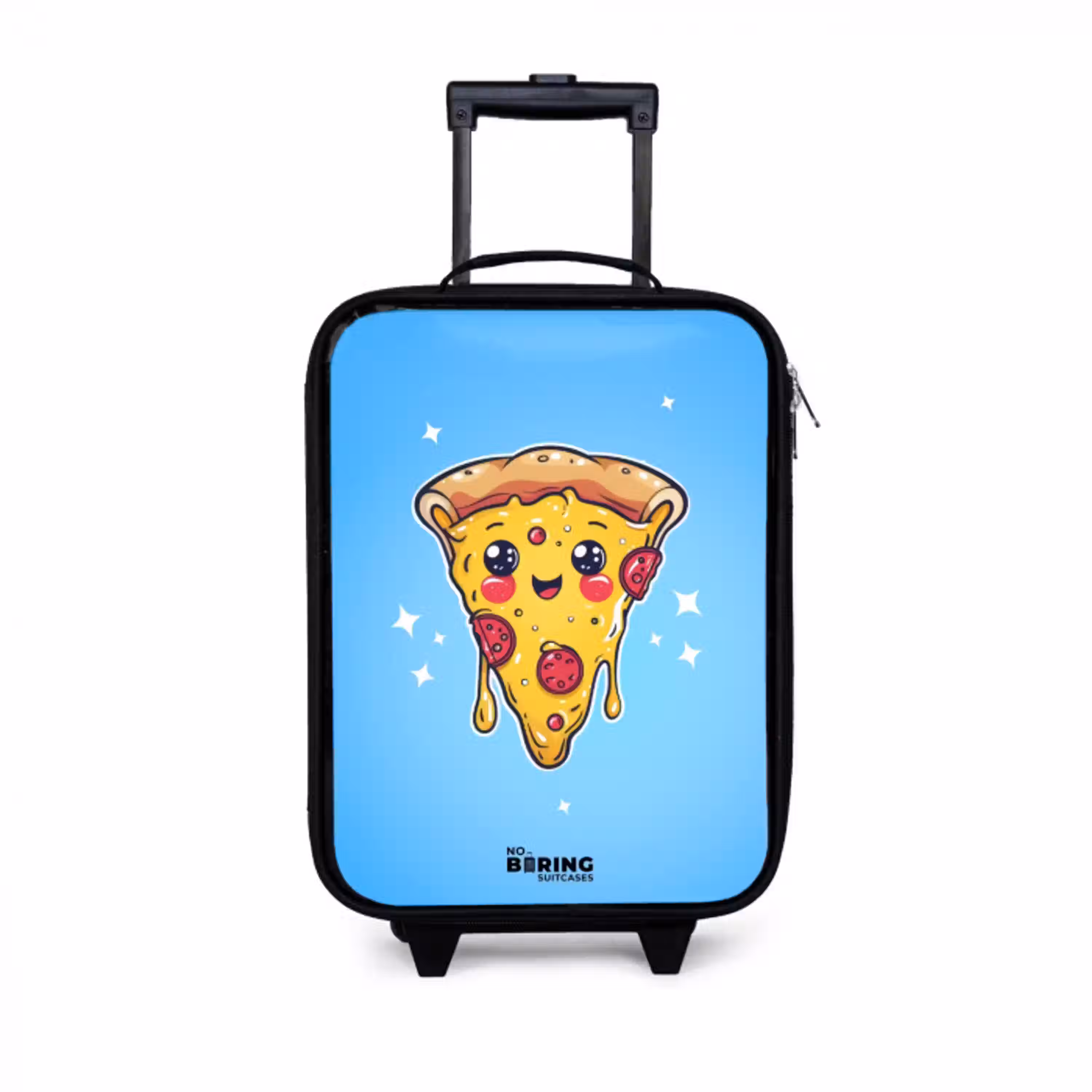 Pizza met blauwe achtergrond Kinderkoffer - Zwart klein -3d