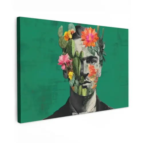 Man - Planten - Groen canvas 2cm klein -z3d
