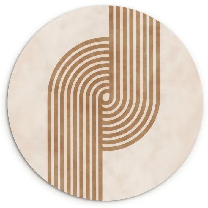 Symmetrische bocht - Koperkleurig Wandcirkel kunststof plaat 5mm dik klein -3d