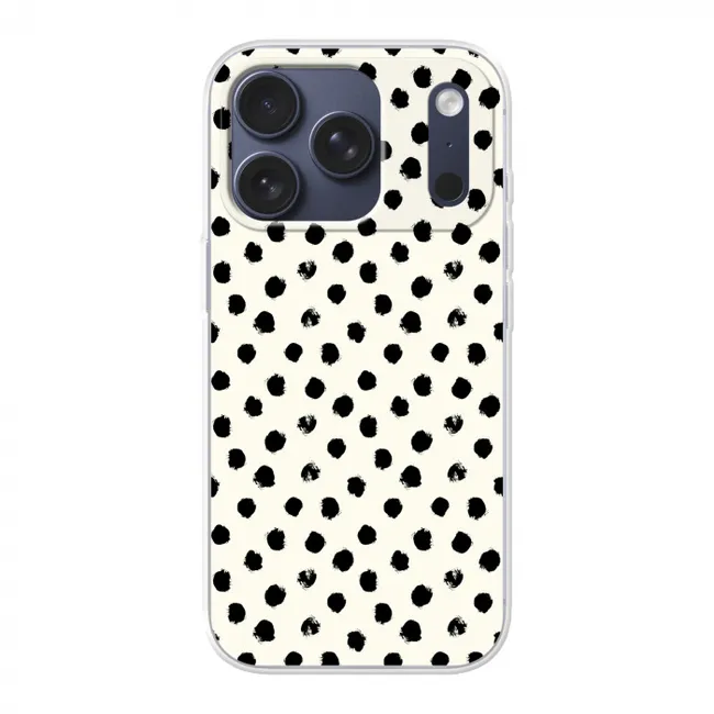 Telefoonhoesje - Stippen - Zwart - Wit - Print - Minimalistisch