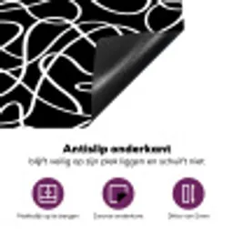 Lijnen - Kronkelend - Vloeiend Inductie beschermer vinyl 3mm klein 276 -zzzzzzz-cc-onderkant