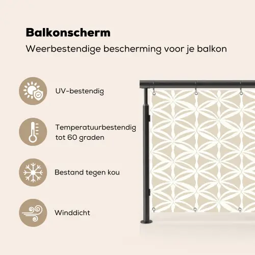 Motief - Modern - Beige Balkonbeschermer Duitsland klein 596 -specs_NL