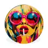 Zonnebril - Roze - Vrouw - Rietje Wandcirkel aluminium klein -3d