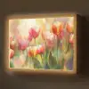 Tulpen - Sprookjesachtig - Kleurrijk Light Box met batterij (Wandlamp) middel -z3d_website