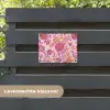 Bloemenpatroon - Roze - Oranje - Bloemen tuinposter los doek klein -sfeer3