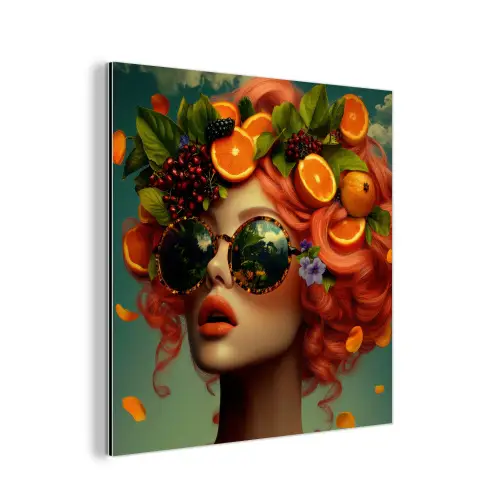 Vrouw - Sinaasappel - Bessen - Oranje aluminium wit klein -3d