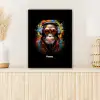 Chimpansee met koptelefoon en graffiti-spray canvas 2cm klein -sfeer5