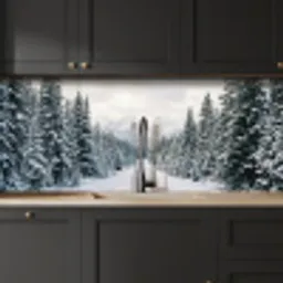 Weg - Sneeuw - Naaldbos - Winter - Avontuurlijk keuken achterwand 2 middel -sfeer1