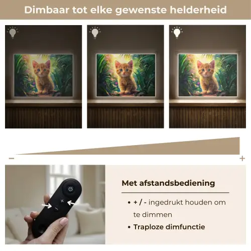 Kat - Huisdier - Natuur Light Box met batterij (Wandlamp kind) middel -USP_dimbaarNL