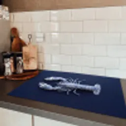 Kreeft - Porselein - Delfts - Blauw Inductie beschermer vinyl 3mm klein -sfeer3