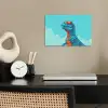 T-Rex - Blauw - Wolken - Zonnebril poster papier klein -sfeer1