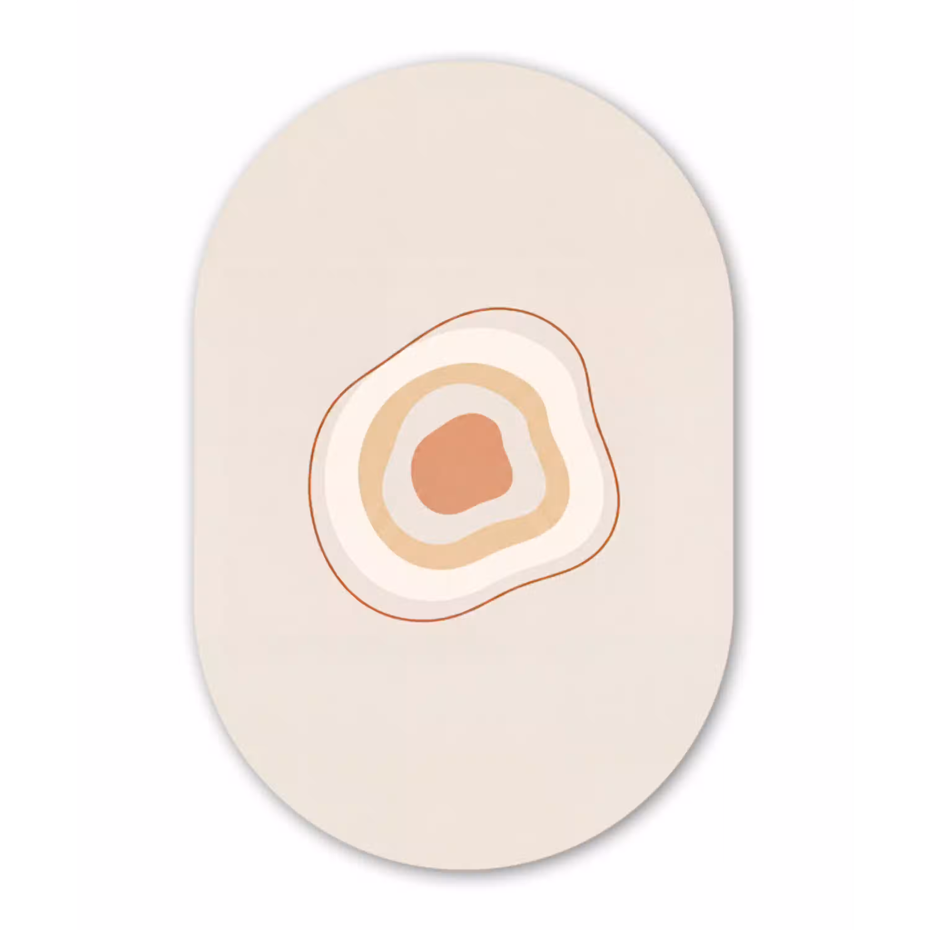 Abstract - Organisch - Modern - Beige - Kunst Wandcirkel Ovaal Forex klein -3d