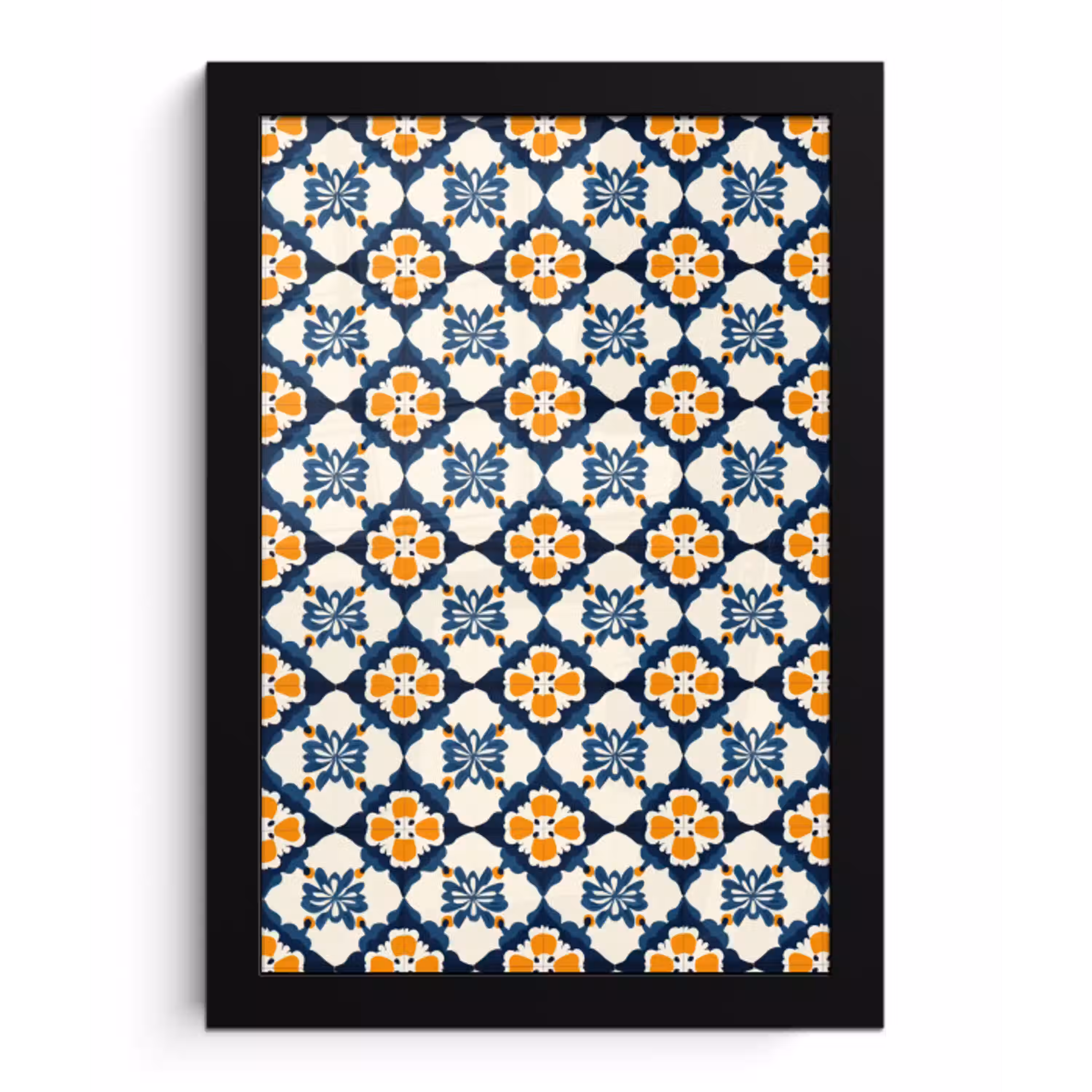 Klassiek - Geometrisch - Blauw fotolijst zwart zonder passe partout klein 224 -3d
