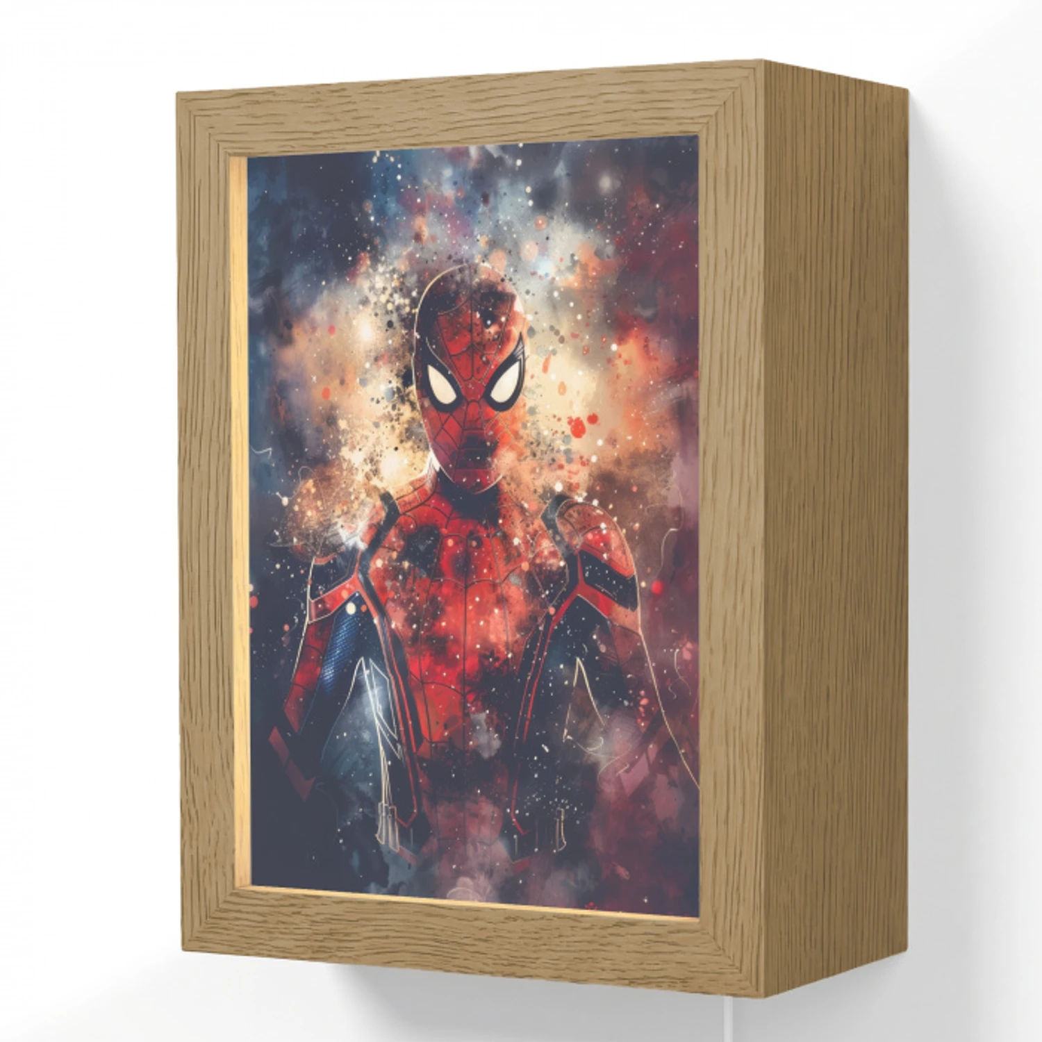 Superheld - Jongens - Rook - Kleuren Light Box met kabel (Wandlamp) klein -3d