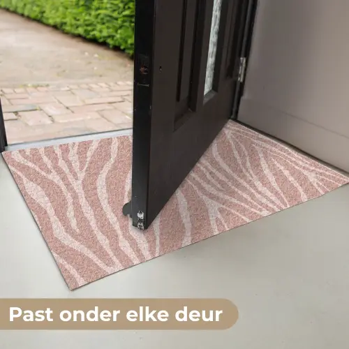 Lichtroze - Zebra - Patroon - Donkerroze Deurmat klein 898 -USP_NL