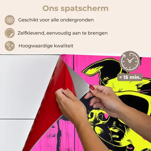 Hond - Zonnebril - Roze - Art keuken achterwand spatscherm klein -spatscherm_NL
