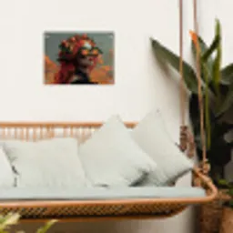 Vrouw - Kroon - Tomaat - Bascilicum - Zonnebril tuinposter los doek klein -sfeer7