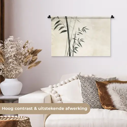Japandi - Bamboe - Beige Wandkleed katoen klein -sfeer1