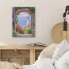 Doorkijk - Vuurtoren - Bloemen - Uitzicht PET vilt klein -sfeer3