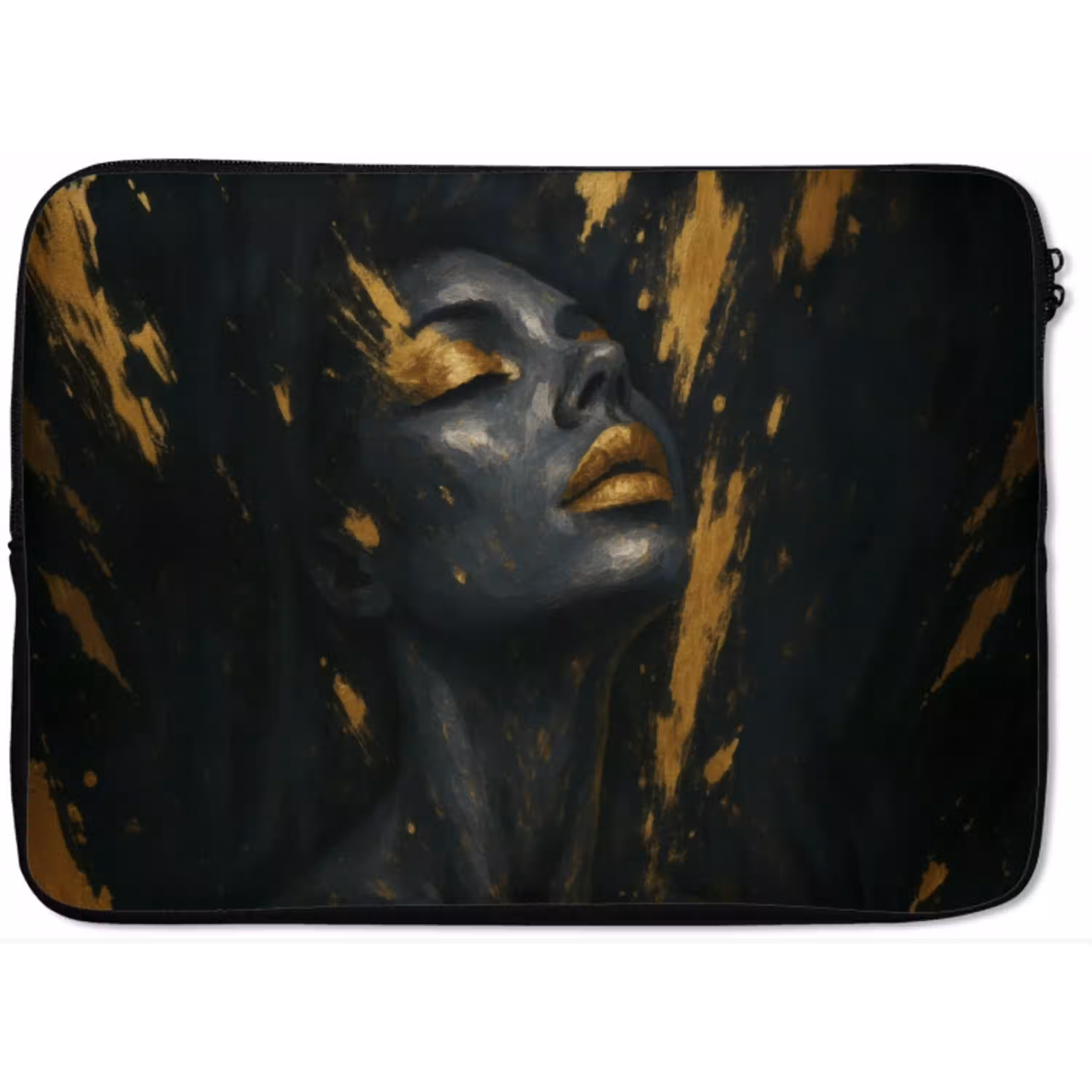 Gezicht - Vrouw - Verfspatten - Abstract laptophoes neopreen klein -zkaufland3dotto