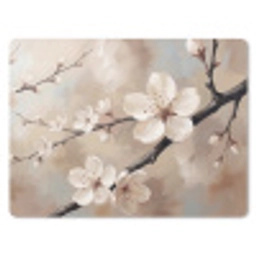 Bloesem - Takken - Schilderij - Beige - Serene muismat rubber klein -3d