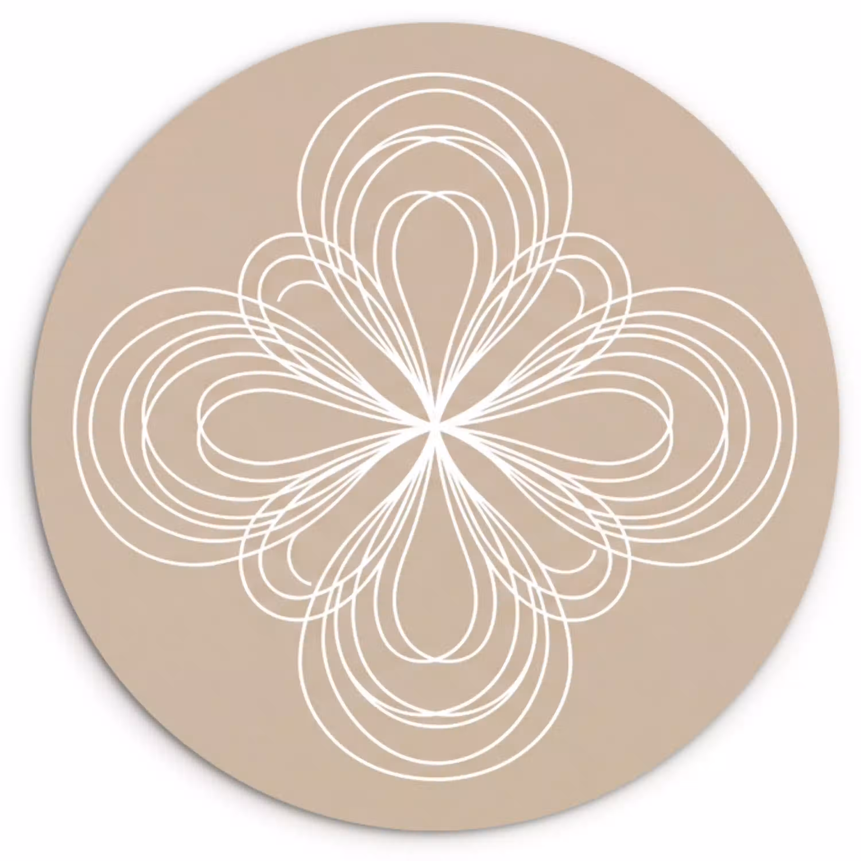 Patroon - Lijnen - Abstract - Minimalistisch - Beige Wandcirkel plexiglas klein -3d