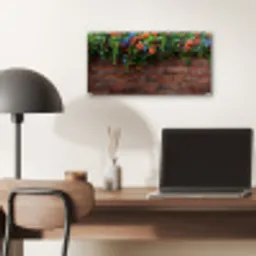 Bloemen - Muur - Groen - Oranje plexiglas 5mm klein -sfeer6