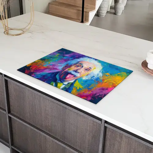 Oude man - Expressief - Kleurrijk Inductie beschermer vinyl 3mm klein -sfeer8