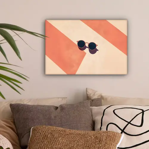 Zonnebril - Schaduw - Oranje - Minimalistisch canvas 2cm klein -sfeer1