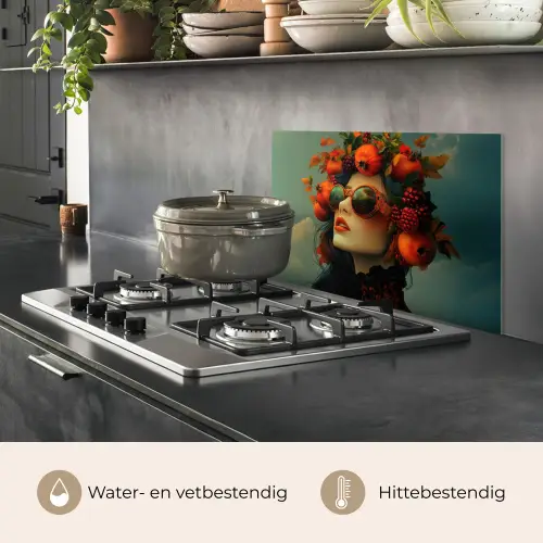 Vrouw - Granaatappel - Herfst - Zonnebril keuken achterwand spatscherm klein -usp_NL